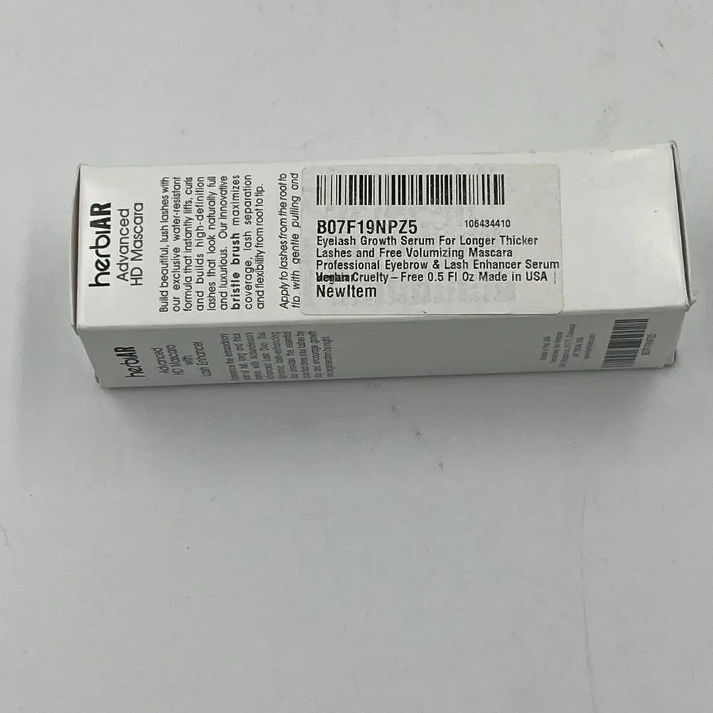 Herbiar Advanced HD Lengthening Mascara with Lash Enhancer Vegan New NEW 2 Tubes